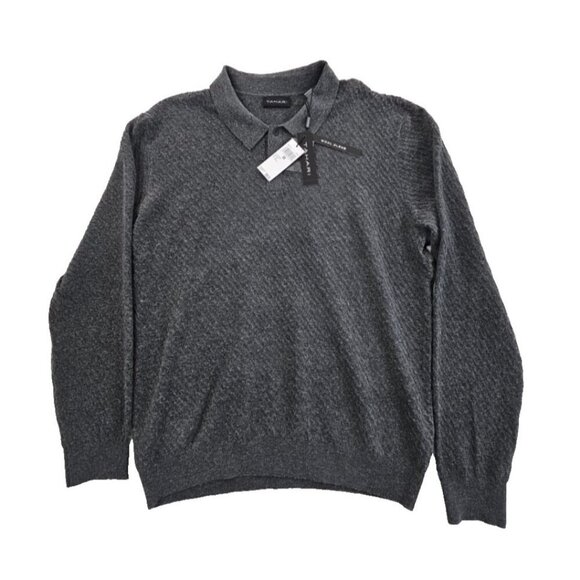 Tahari Wool Blend Sweater Men's Medium Grey Long Sleeve Pullover NWT MSRP $70 - Picture 1 of 16